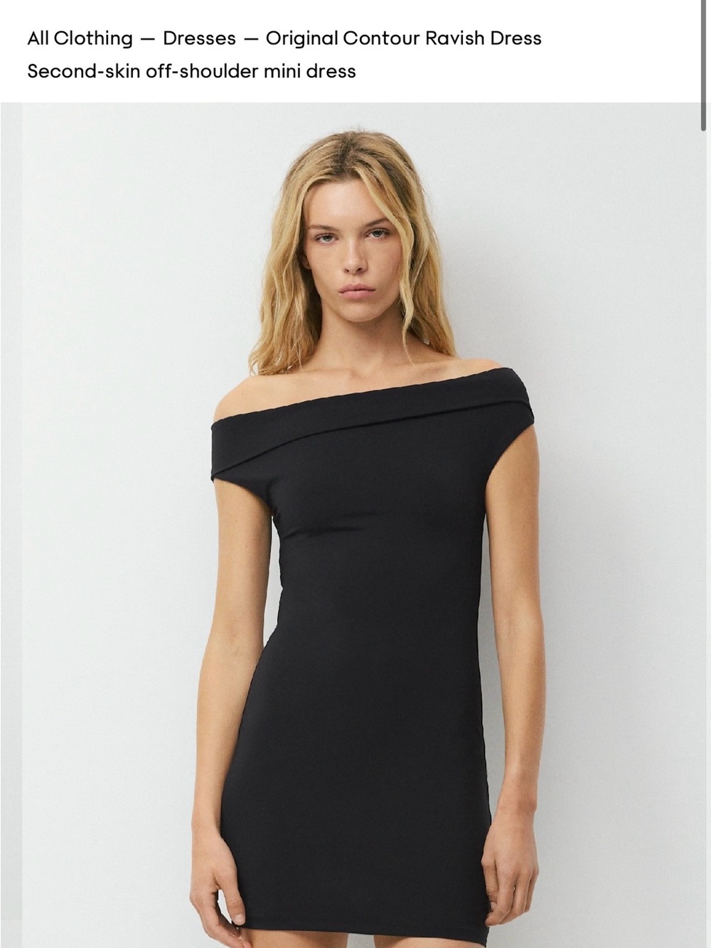 Aritzia Black Off-Shoulder Mini Dress